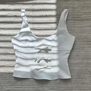 Zara White Bow-Detail Tank Top